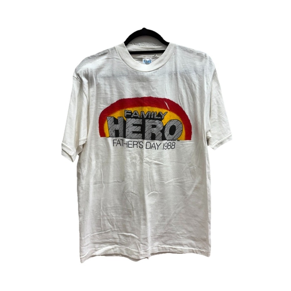 Vintage 1988 Fathers Day Shirt Family Hero White Single Stitch Thin Shirt Sz M